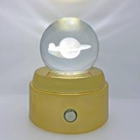 Işıklı Müzikli Dönen 3D Kristal Cam Küre Gezegen Model