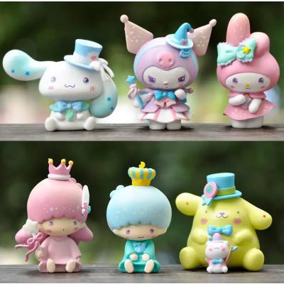 Kuromi Hello Kitty Pochacco My Melody Cinnamoroll 6 Parça Şapkalı Figür Seti