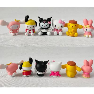 Kuromi My Melody Cinnamoroll Pochacco Pompompurin Hello Kitty 6 Parça Figür Seti