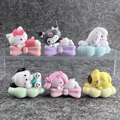 Kuromi My Melody Hello Kitty Pochacco Pompom Uyuyan Figürleri 6 Parça