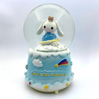 Love You Forever Cinnamoroll Işıklı Müzikli Otomatik Kar Püskürtmeli Büyük Boy Kar Küresi