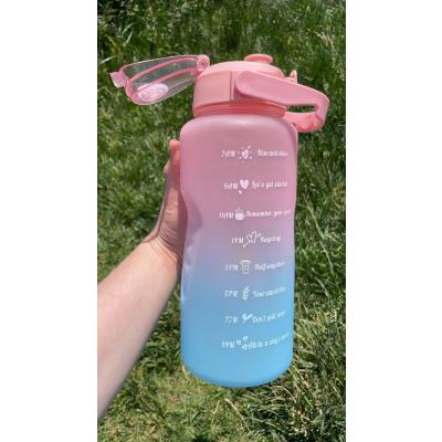 Motivasyon Su Matarası Su Şişesi Suluk 2 Litre Spor Salonu Şişesi Pembe Büyük Boy - Sticker Hediyeli