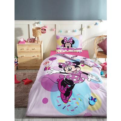Özdilek Minnie Mouse Happy Tek Kişilik Disney Lisanslı Lastikli Fitted Çarşaf Çocuk Nevresim Takımı