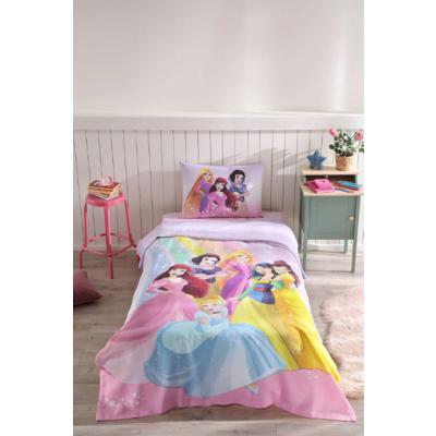 Özdilek Princess Rainbow Tek Kişilik Disney Lisanslı Lastikli Fitted Çarşaf Çocuk Pike Takımı 