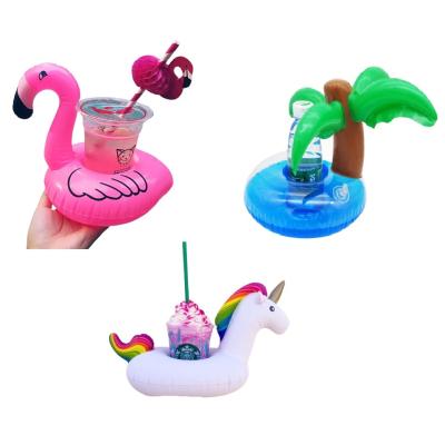 Üçlü Unicorn Palmiye Flamingo Şişme Havuz Deniz Bardak Tutucu Float Bar Seti