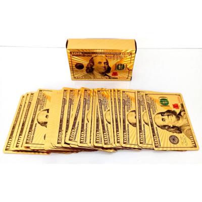 100 Dolar Şeklinde Gold İskambil Kağıdı Seti, Pişti ve 51 Oyun Kağıdı