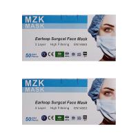MZK 3 Katlı Ultrasonik Medikal Lastikli Cerrahi Yüz Maskesi Burun Telli 100 Adet