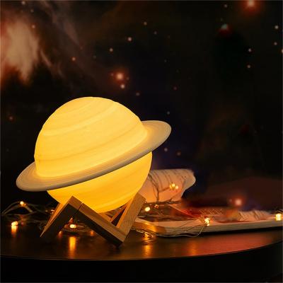 3D Dokunmatik Şarjlı Standlı Saturn Gece Lambası