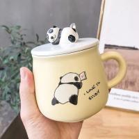 3D Tasarım Sevimli Panda Kaşıklı Kupa Mug 