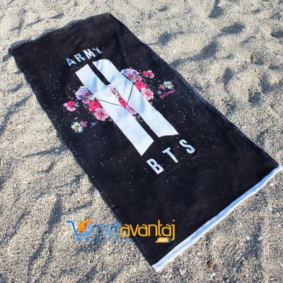 BTS Army Tasarım Plaj Havlusu Dijital Baskılı 75x150