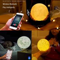 Bluetooth Hoparlörlü Ay Gece Lambası 16 Renkli Dokunmatik Uzaktan Kumandalı