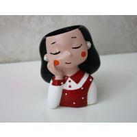Dream Girl Küpeli Düşünen Kız Tasarım Mini Sukulent Kaktüs Saksısı