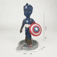 Galaxinin Koruyucuları Baby Groot Captain America Versiyon Karakter Figür