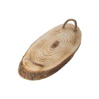 Halatlı Doğal Ahşap Tepsi Odun Tepsi 38cm 