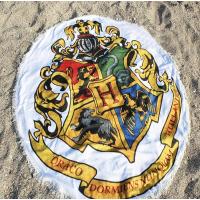 Harry Potter Tasarım Saçaklı Yuvarlak Plaj Havlusu Dijital Baskı 150 Cm Büyük Boy