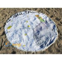 Küçük Prens Tasarım Saçaklı Yuvarlak Plaj Havlusu Dijital Baskı 150 Cm Büyük Boy