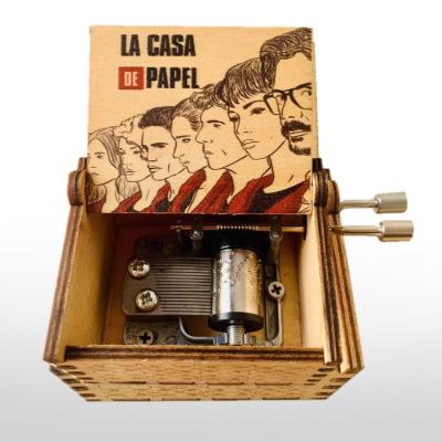 La Casa De Papel Manuel Çevirmeli Ahşap Işlemeli Müzik Kutusu