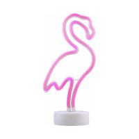 Pembe Flamingo Tasarım Neon LED Işıklı Masa Lambası