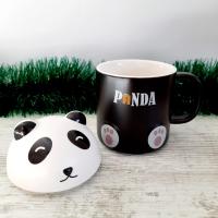 Sevimli Panda Tasarımlı Özel Yapım Kapaklı Kupa Bardak