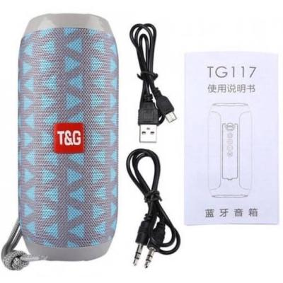 T&G TG-117 Bluetooth Taşınabilir Hoparlör Ses Bombası Gri Mavi