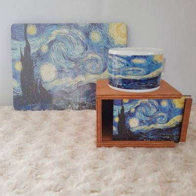 Van Gogh Yıldızlı Gece Tasarım Kutulu Kupa Ve Kendin Yap Fotoğraf Albümü