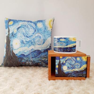 Van Gogh Yıldızlı Gece Tasarım Kutulu Kupa Ve Yastık