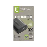 Cellularline Thunder 10.000 Mah Pd Usb-C 20W Taşınabilir Şarj Cihazı Powerbank Siyah