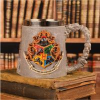 Harry Potter Hogwarts Sembolü 3D Çelik Kupa - Kabartmalı Harry Potter Kupa