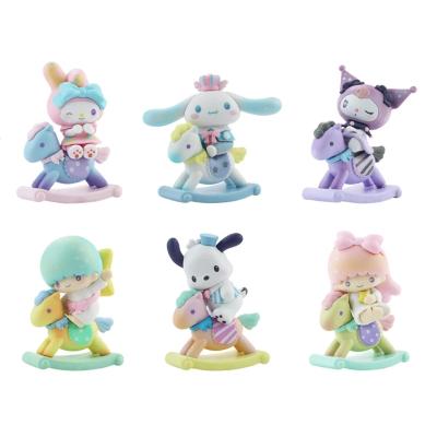 Kawaii Mini Hello Kitty Kitty My Melody Pom Pom Purin Atlı 12 Parça Figür Seti 