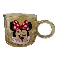 Minnie Mouse Işıltılı Kulplu Cam Bardak