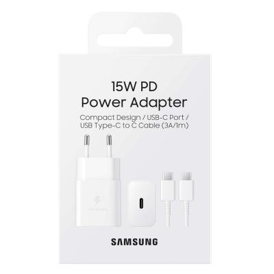 Samsung EP-T1510X 15W Hızlı Şarj Adaptörü Type-C Kablo Seti Beyaz