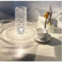 Şarjlı Dokunmatik LED Kristal Diamond Elmas Ambiyans Romantik Gül Masa Lambası 3 Renkli