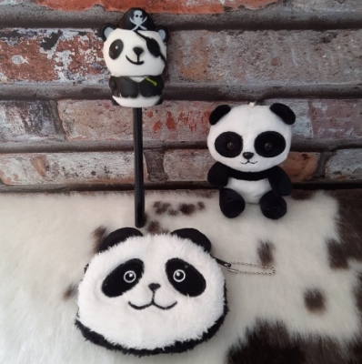 Panda Anahtarlık. Cüzdan. Squishy Kalem Tasarım Arkadaşa Hediye Seti