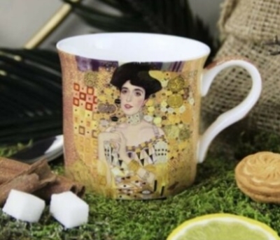 AncelPorselen Gustav Klimt Çizimli Özel Kutulu New Bone China Kupa
