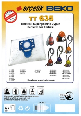 Arçelik Beko TT635 Bez Toz Torbası 20 Adet