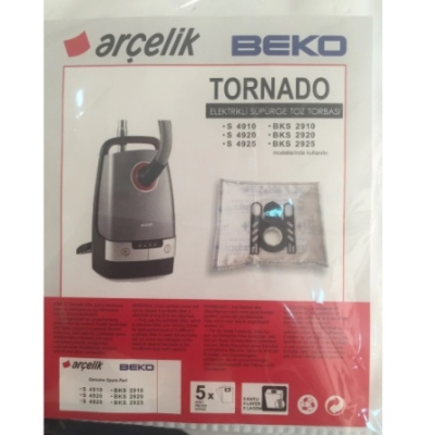 Arçelik Tornado S4910 S4920 S4925 S4925 Orijinal Torba 20 Adet
