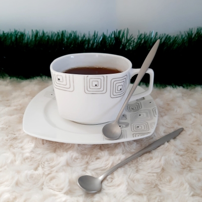 Destino Düz Mat Gümüş İnce Nescafe Kaşık Seti 6 Adet