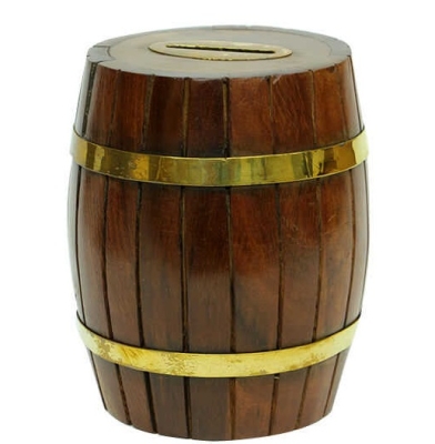 Fıçı Ahşap Kumbara Tip Box 7" 18 Cm