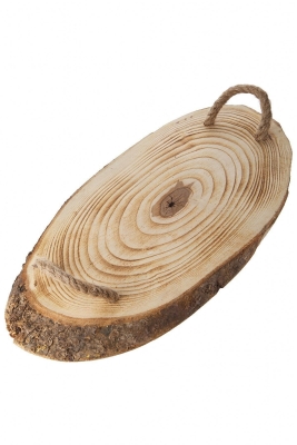 Halatlı Doğal Ahşap Tepsi Odun Tepsi 38cm