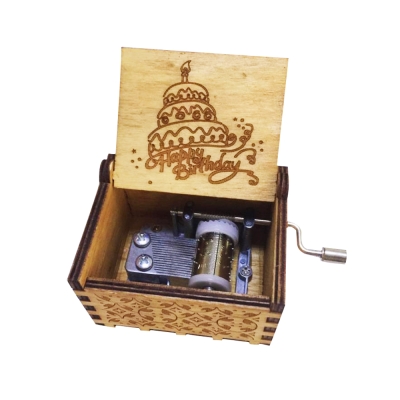 Happy Birthday İyi Ki Doğdun Ahşap Çevirmeli Müzik Kutusu