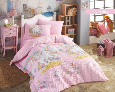 Hobby Dokun Pembe Unicorn Kapitone Nevresim Takımı