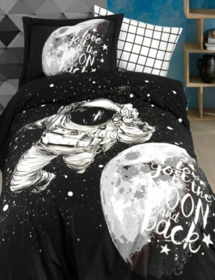 Hobby Galaxy Tek Kişilik Nevresim Takımı Siyah