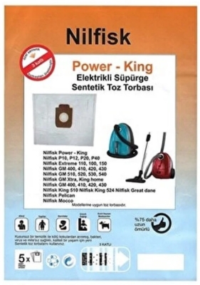 Nilfisk Power King P10 P12 P20 P40 Toz Torbası 20 Adet