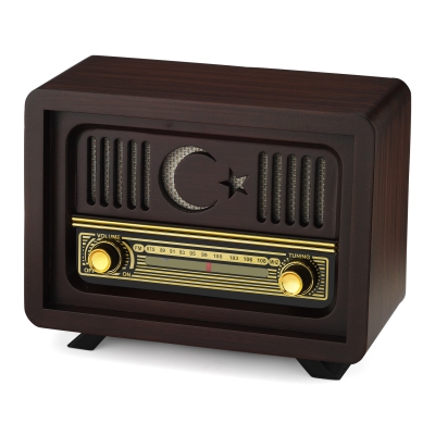 Nostaljik Analog Ahşap Radyo Ayyıldız Model