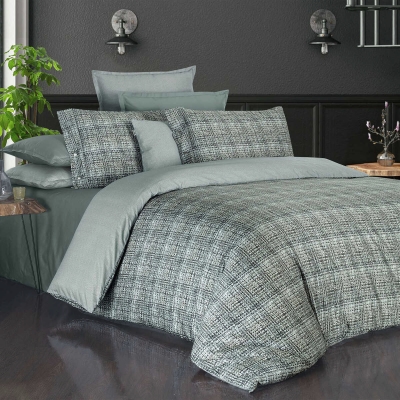 Sarev Arthur King Size Saten Nevresim Takımı Gri