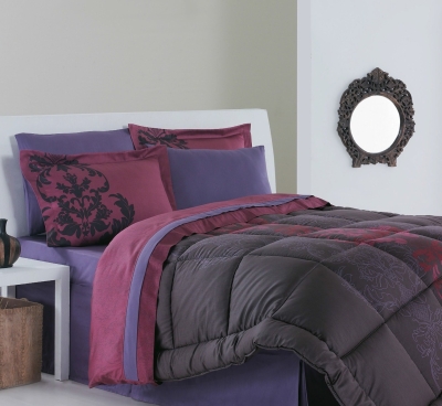 Sarev Çift Kişilik Saten Uyku Seti - Wallpaper V1