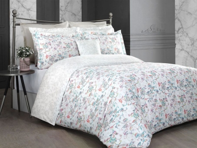 Sarev Naomi V1 Pamuk Saten Nevresim Takımı King Size Battal Boy