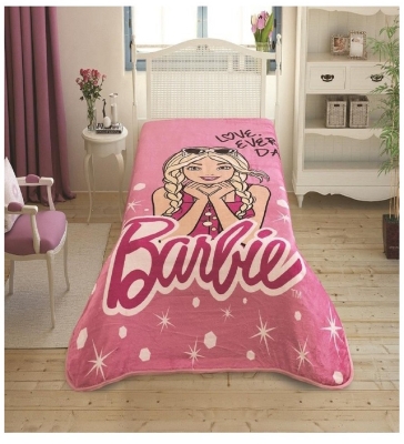 Taç Barbie Tek Kişilik Lisanslı Battaniye