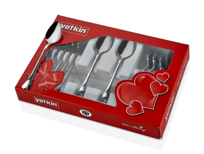 Yetkin 12'li Kalpli Çelik Çay Kaşığı Takımı Sade