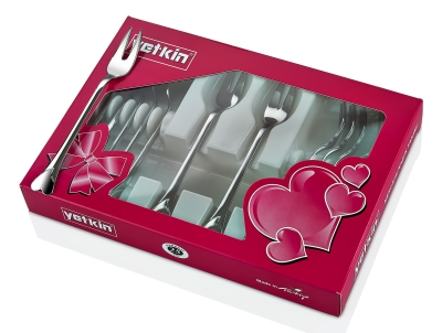 Yetkin Paslanmaz Çelik Kalpli Fondü Çatalı 12li Set